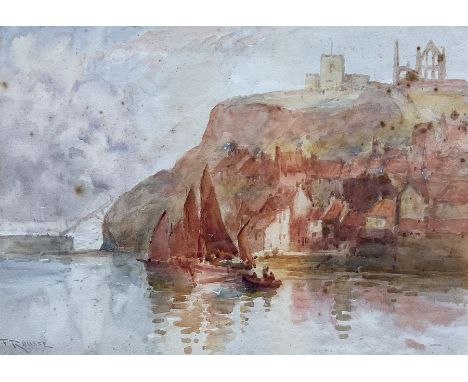 Frank Rousse (British fl.1897-1917): East Cliff and the Spa Ladder Whitby, watercolour signed 26cm x 36cm