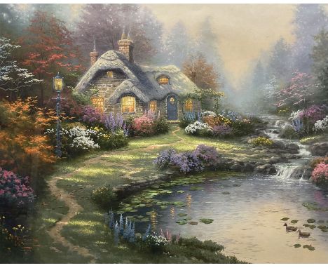 Thomas Kinkade (American 1958-2012): 'Everett's Cottage', offset lithograph, from an edition of 970, with Certificate of Auth