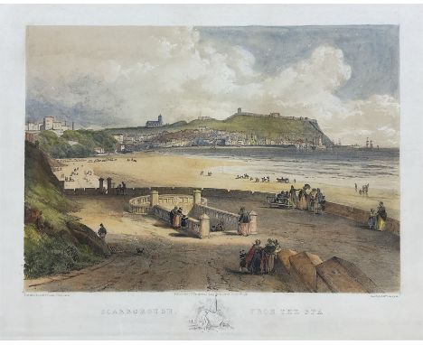 George Hawkins Jnr (British 1809-1852) after Henry Barlow Carter (British 1804-1868): 'Scarborough from the Spa', lithograph 