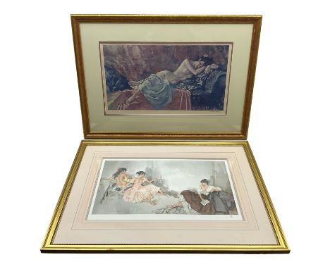 Sir William Russell Flint (Scottish 1880-1969): 'Reclining Nude II', limited edition print signed in pencil pub. Frost & Reed