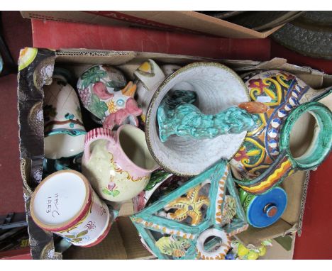 A Quantity of Italian Ceramics, including pitcher 29.5cm high:- One Box