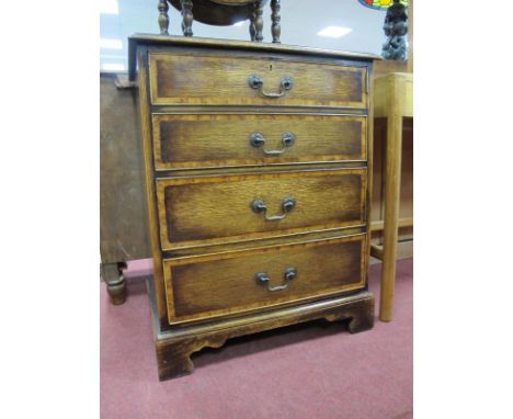 Oak Hi-Fi Cabinet, with crossbanded top, single drawer (with CD's), on bracket feet.