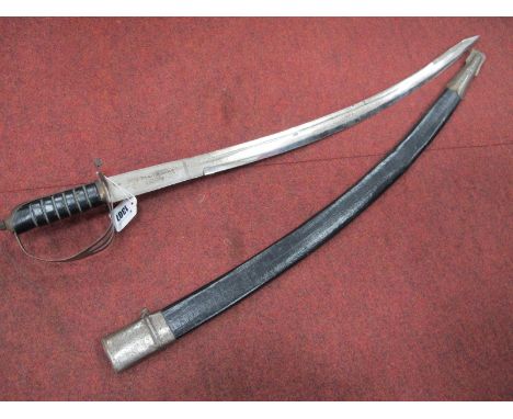 Indian Dress Sword, with curved blade, complete with scabbard, 92cm overall length.