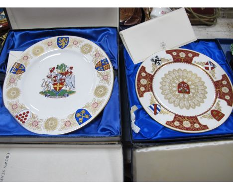 Spode Collectors Plates, 'U.S. Marines', 'Lindisfarne'. 'Westminster Abbey', 'Tewkesbury', 'Queen Mother'. Ely Cathedral' and