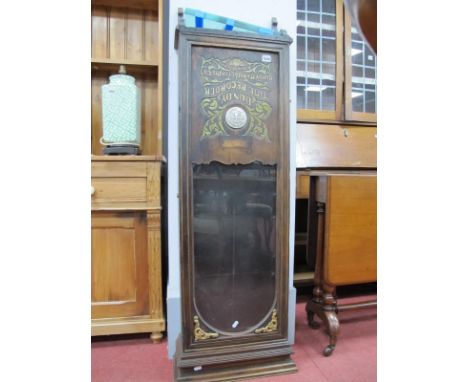 A Wall Hanging Display Cabinet, made from the carcase of a 'Bundy Time Recorder', 135cm high.