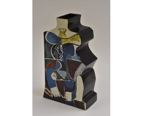 A Goebel, Artis Orbis Homage Collection to Pablo Picasso ceramic sculpture, ' Bust of a Yellow and Gray (sic) Hat on a Green 