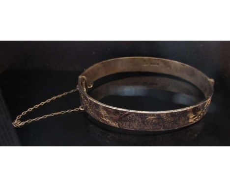 A silver stiff hinge bangle, 26.8g   