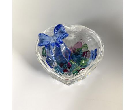 Part of the Exquisite Accents group is a lidded heart shaped box adorned with blue crystal ribbon. Tube of multicolored cryst