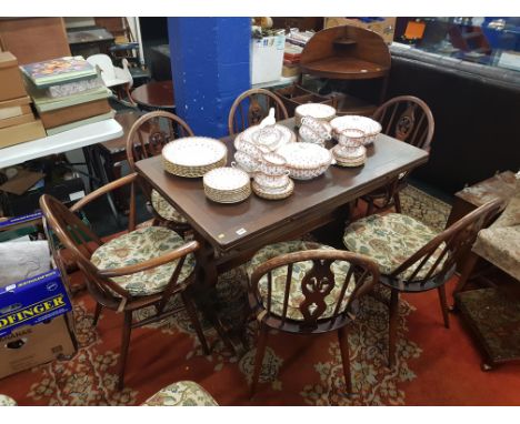 ERCOL DINING TABLE AND CHAIRS