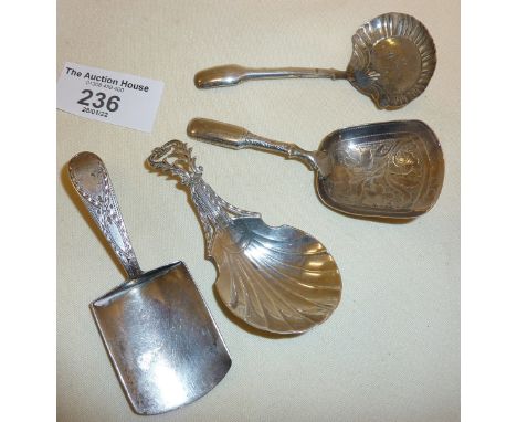 Four Georgian silver caddy spoons