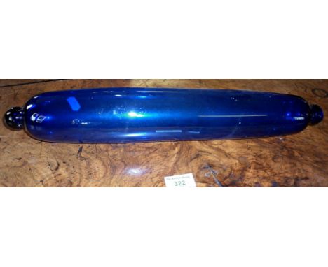 19th c. Bristol blue glass "Sailor's friend" rolling pin