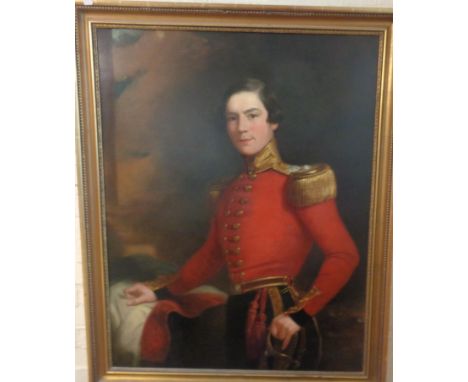 British School, a 19th c. portrait of a young Army Officer (William Palmer Chapman 1788-1881) standing in British Army in Ind