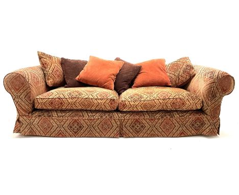 Tetrad kilim grand sofa, together with feather filled scatter cushions, pad supports Dimensions: Length/Width:&nbsp;275cm&nbs