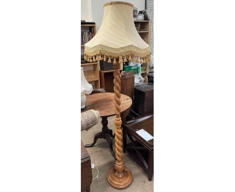 A barley twist column standard lamp