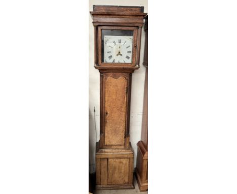Parts of a 19th century oak longcase clock