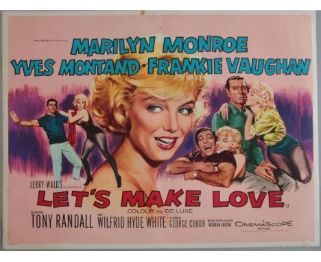 Lets Make Love (1960) first release British Quad film poster with stunning artwork by Tom Chantrell featuring four great imag