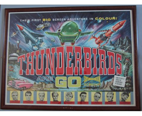 "Thunderbirds Are Go" (1966) British Quad film poster first release featuring the Supermarionation by Gerry Anderson and grea