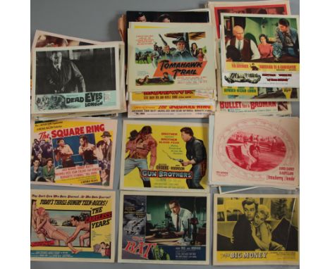 Large collection of 11" x 14" lobby cards including sets & single cards for War, Western & Horror films including "The Bat" (