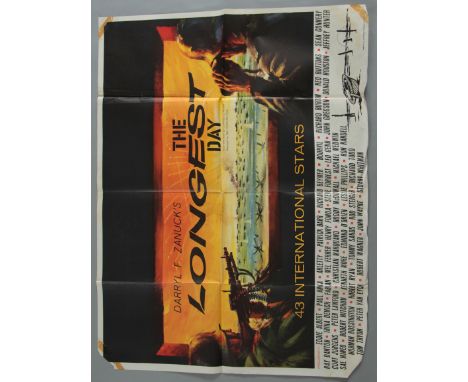Collection of British Quad film posters (30" x 40", folded) inc "The Longest Day" 1st release (no Gert Frobe credit) plus "Th