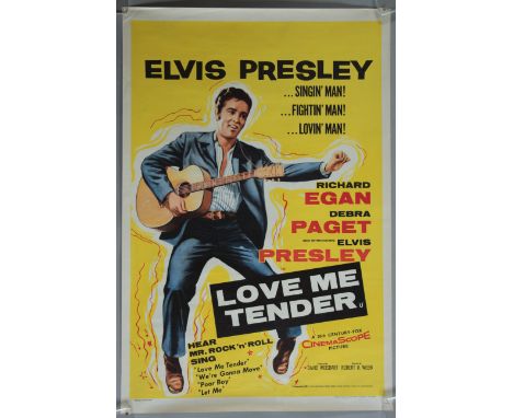 Elvis Presley in "Love me Tender" (1956) 1st release British double-crown film poster starring Elvis Presley in his first mot