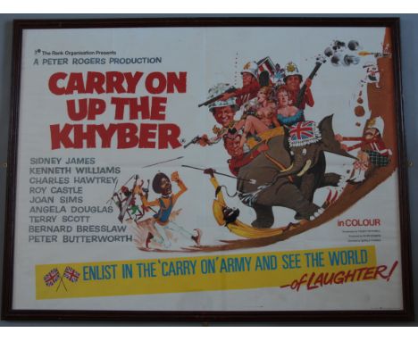 "Carry on up the Khyber" (1968) British Quad film poster first release starring Sydney James, Kenneth Williams with great art