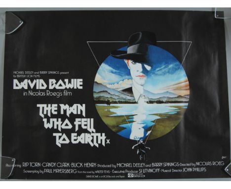 "The Man Who Fell To Earth" (1976) British Quad film poster first release starring David Bowie as alien in Sci-fi film direct