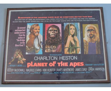 "Planet of the Apes" (1967) Original British Quad film poster first release Sci-fi classic starring Charlton Heston, Roddy Mc