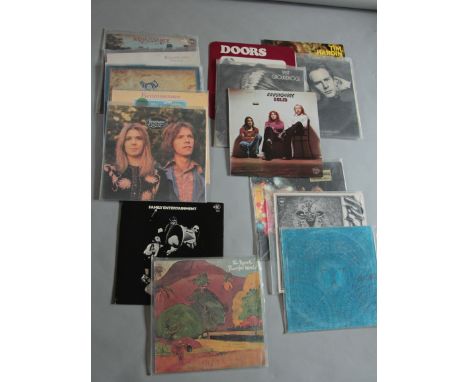 A collection of 45 vinyl LP records including Five Renaissance Albums (VG), Family Entertainment (VG), The Rascals (VG), Door