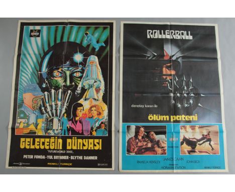 Collection of foreign film posters inc "Futureworld" (Turkish), Rollerball (Turkish), Robocop (Turkish), Tron (German), Flash