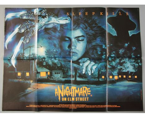 "A Nightmare on Elm Street" original first release British Quad film poster (30" x 40") dir Wes Craven, with art by Graham Hu