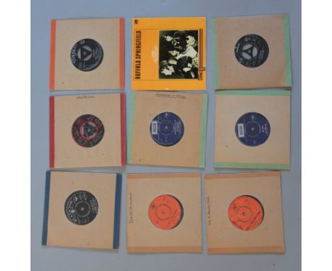 A collection of fifty plus 7" vinyl singles including Aphrodites Child, Bob Dylan, Alan Price Set, Marmalade, Donovan, Everle