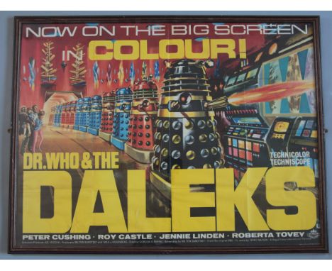 "Dr. Who & the Daleks" (1965) British Quad film poster first release full colour, starring Peter Cushing and Roy Castle, base