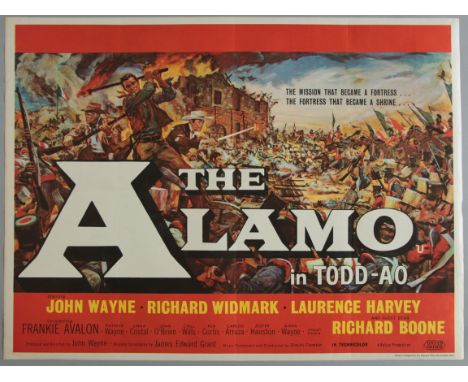 The Alamo (1960) - TODD-AO first release British quad film poster. Starring and Directed by John Wayne. Printed in England by