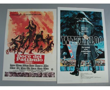 Collection of 13 one sheet film posters (27" x 41" mostly, some foreign, most US) including "The Dirty Dozen" (SA), Waterloo,