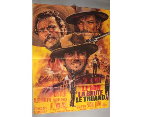 "The Good, The Bad and the Ugly" (1966) first release French Grande film poster starring Clint Eastwood, directed by Sergio L