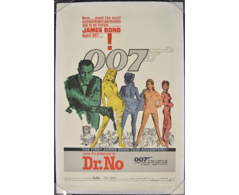 "Dr. No" (1962) first release US one sheet starring Sean Connery as James Bond 007, iconic film poster art from the classic E