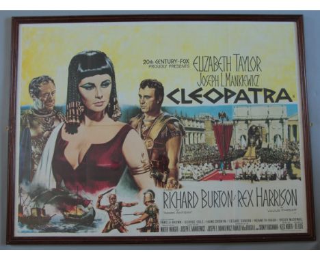"Cleopatra" 1963 original British Quad film poster first release starring Elizabeth Taylor & Richard Burton with art by Tom C