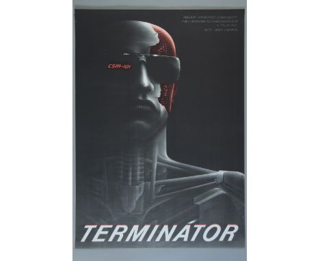 "Terminator" 1990 first release (in Czech Republic) rare Czech film poster in rolled condition starring Arnold Schwarzenegger
