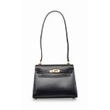 SAC KELLY MICRO MINI SELLIER 15 EN VEAU BOX NOIR, GARNITURE EN ...  