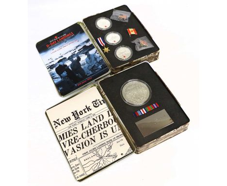 2x Royal Mint, Silver Proof Commemorative Collections, both in presentation tins and celebrating the 60th anniversary of D-Da