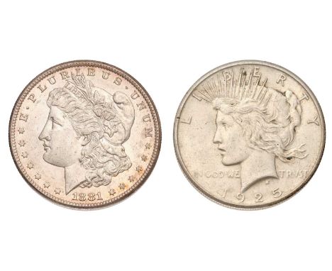 USA, 'Morgan' Dollar 1881S, San Francisco Mint, minor contact marks and hairlines o/wise bright and about uncirculated with l