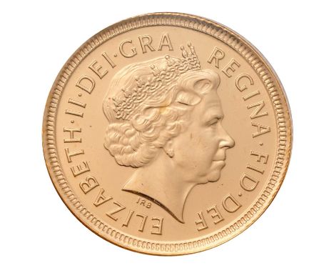 Elizabeth II, Half Sovereign 2002, with Royal Shield of Arms reverse; encapsulated and housed on first-day cover with accompa