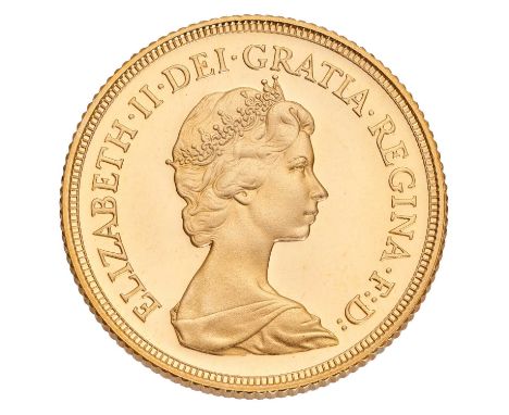 Elizabeth II, Proof Sovereign 1980; encapsulated and boxed with certificate, small copper spot on reverse, possible signs of 