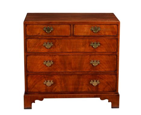 A walnut caddy top chest in George I style by Arthur Brett & Sons Norwich, 20th century, with four long drawers, brass side h