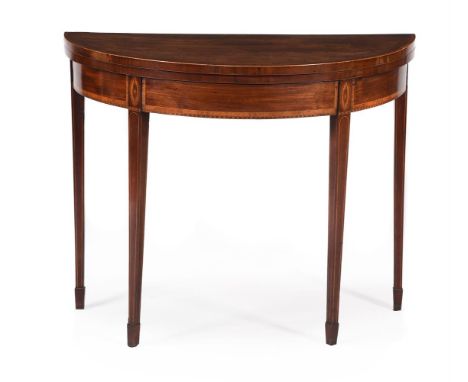 A George III mahogany and inlaid  card table, circa 1790, in the manner of Gillows, 75cm high, 91cm wide, 45cm deepCondition 