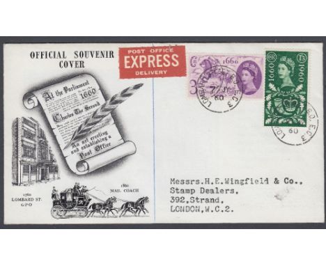 FIRST DAY COVER : 1960 GLO illustrated cover, cancelled by Lombard Street CDS Cat £70