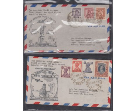 POSTAL HISTORY Album of  38 Pan Am first flight covers, various routes