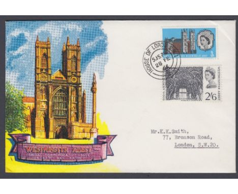 FIRST DAY COVER 1966 Westminster Abbey non phos on illustrated cover, cancelled by House of Lords CDS Cat £135