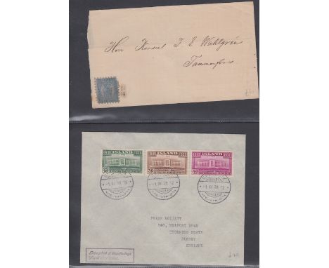 POSTAL HISTORY SCANDINAVIA, cover album with a selection of items inc postal stationery, postcards, first flights, registered