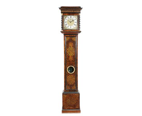 A WALNUT AND OLIVEWOOD OYSTER VENEERED AND PARQUETRY LONGCASE CLOCK PROBABLY BY SAMUEL WATSON, LONDON, LATE 17TH CENTURY AND 